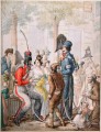 Cosaques a Paris pendant occupation des troupes alliees en 1814 Georg Emanuel Opiz caricature